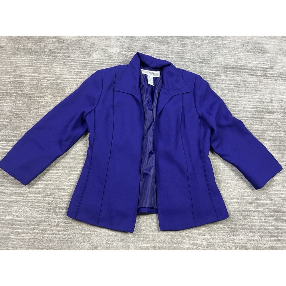 Jessica Howard Jacket Womens 8 Purple Open Front Polyester‎ Lined Career Casual